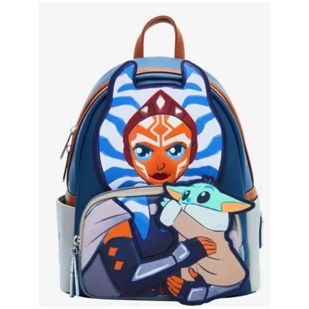 Loungefly Star Wars Ahsoka and Grogu Mini Backpack Holding Baby Yoda NWT